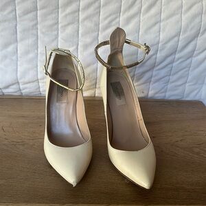Valentino cream ankle strap heels